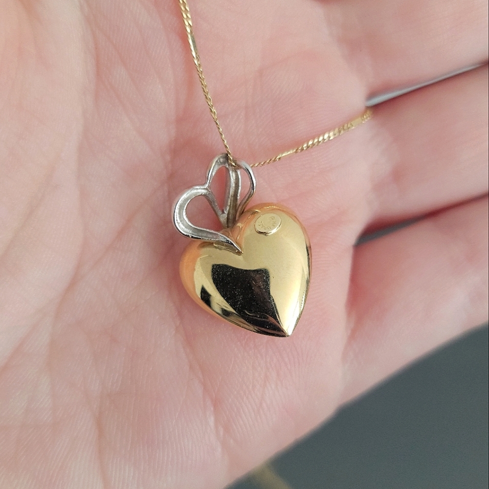 Gold and Silver Heart Necklace